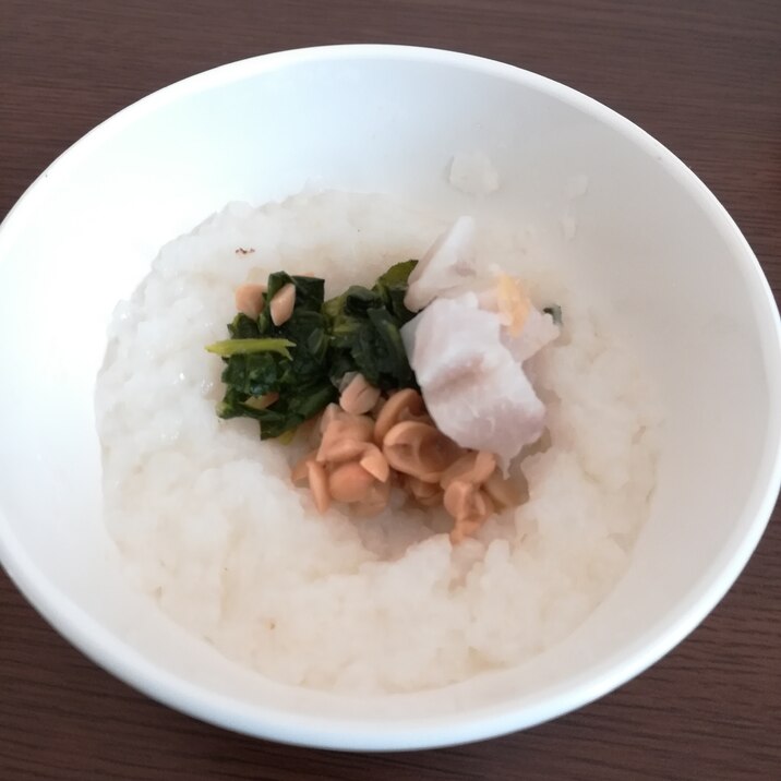 離乳食★小松菜とねばねば丼